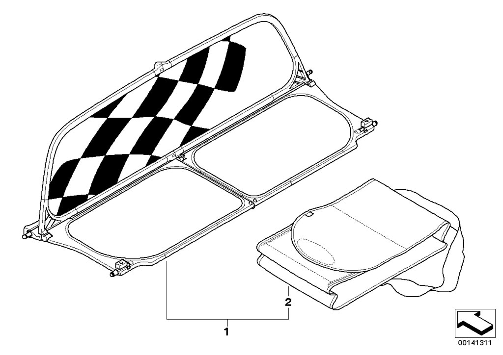 MINI R52/Convertible/Cooper/ECE/Sliding Roof Folding Top/Wind Deflector